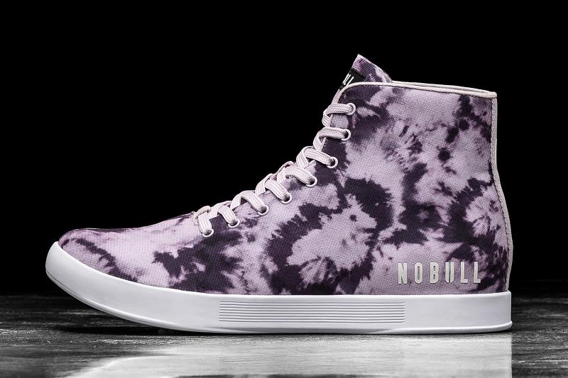 Men\'s Nobull High-Top Wisteria Tie-Dye Canvas Trainers Purple | SG Z2371U